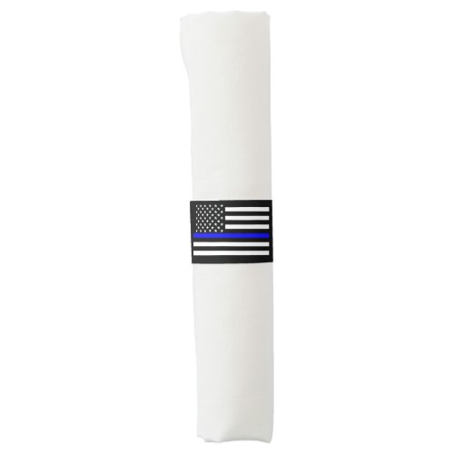 Symbolic Thin Blue Line US Flag graphic design on Napkin Bands