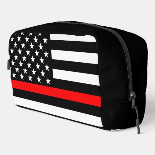 Symbolic Thin Red Line American Flag graphic on a Dopp Kit