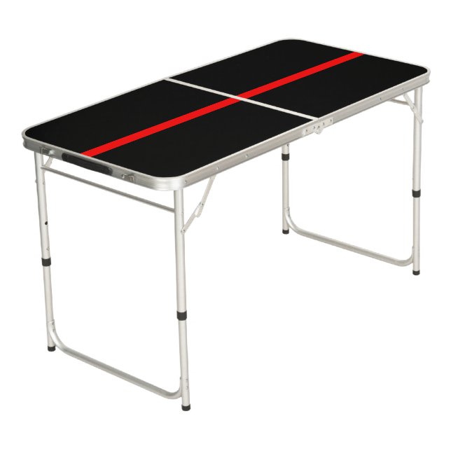 Symbolic Thin Red Line graphic design on Beer Pong Table (Angled)