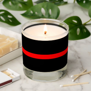 Symbolic Thin Red Line graphic design on Scented Candle