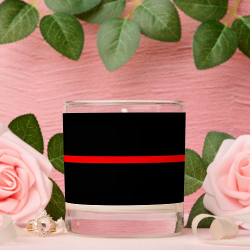 Symbolic Thin Red Line graphic design on Scented Candle