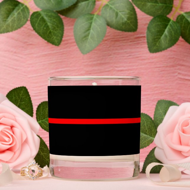 Symbolic Thin Red Line graphic design on Scented Candle (Wedding)