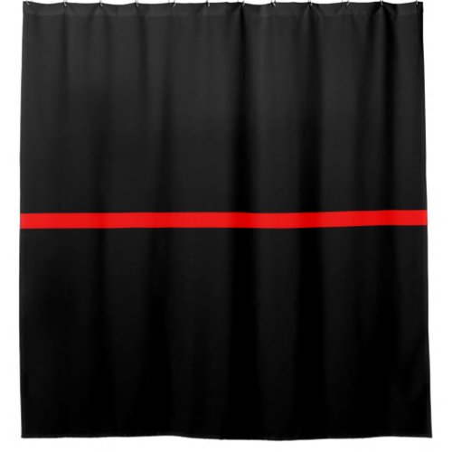Symbolic Thin Red Line graphic design on Shower Curtain