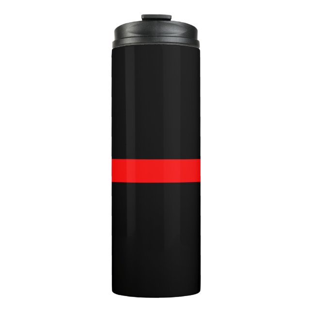 Symbolic Thin Red Line graphic design on Thermal Tumbler (Front)