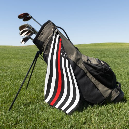 Symbolic Thin Red Line US Flag Firefighters on a  Golf Towel