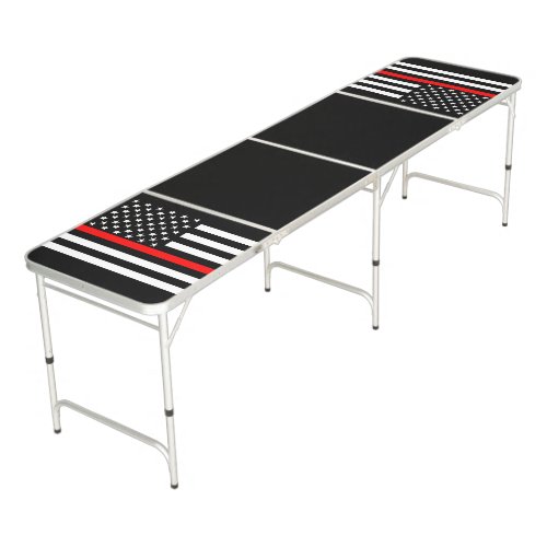 Symbolic Thin Red Line US Flag graphic design on Beer Pong Table