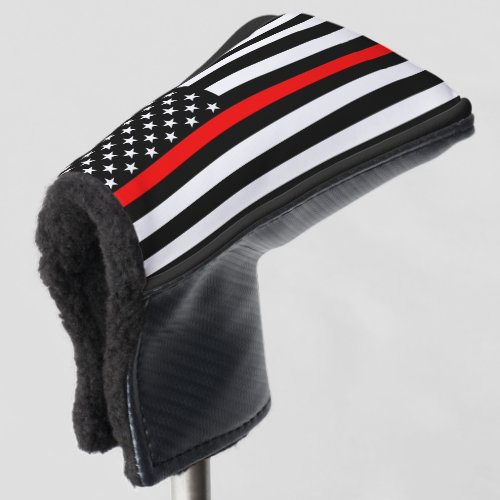 Symbolic Thin Red Line US Flag graphic design on Golf Head Cover