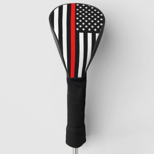 Symbolic Thin Red Line US Flag graphic design on Golf Head Cover