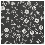 Symbolicon White on Black Fabric