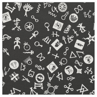 Symbolicon White on Black Fabric
