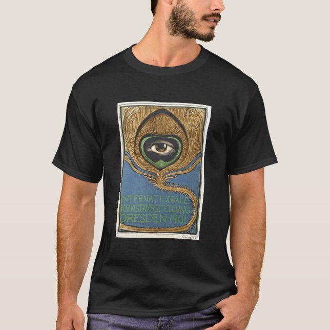 Symbolist Art Nouveau Peacock Feather Eye 1901 T-Shirt (Front)