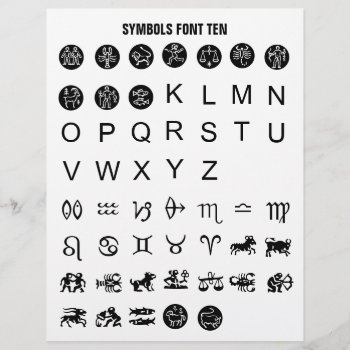 Symbols 10 - Zazzle Font Sample Letterhead by bestcustomizables at Zazzle