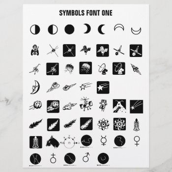 Symbols 1 - Zazzle Font Sample  Letterhead by bestcustomizables at Zazzle