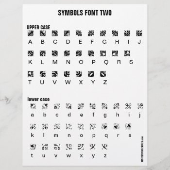 Symbols 2 - Zazzle Font Sample  Letterhead by bestcustomizables at Zazzle