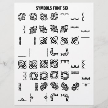 Symbols 6 - Zazzle Font Sample  Letterhead by bestcustomizables at Zazzle