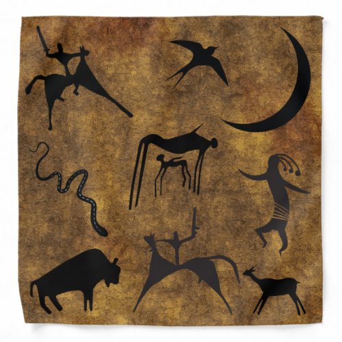 Symbols and Animal Petroglyphs Bandana