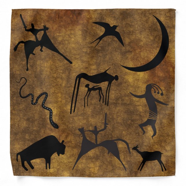 Symbols and Animal Petroglyphs Bandana (Front)