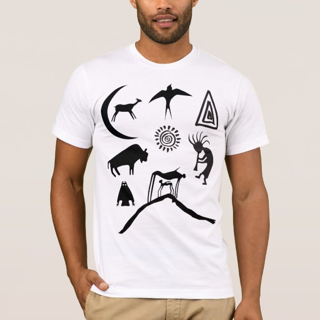 Symbols and Animal Petroglyphs T-Shirt (Front)