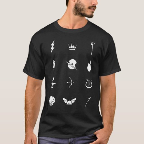 Symbols of 12 Gods  Goddesses of Greek Mythology T_Shirt