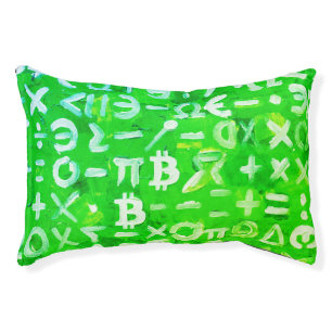 Symbols of Bitcoin (Bright Profit Green - 3) Pet Bed