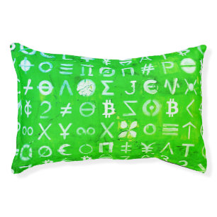 Symbols of Bitcoin (Bright Profit Green - 4) Pet Bed