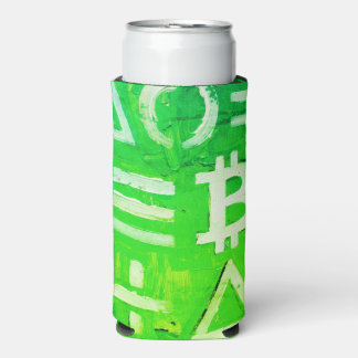 Symbols of Bitcoin (Bright Profit Green - 5) Seltzer Can Cooler