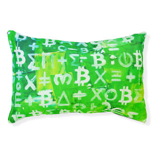 Symbols of Bitcoin (Bright Profit Green - 6) Pet Bed