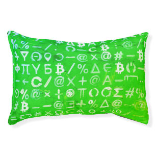 Symbols of Bitcoin (Bright Profit Green - 8) Pet Bed