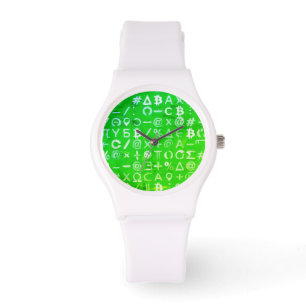 Symbols of Bitcoin (Bright Profit Green - 8) Watch