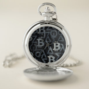 Symbols of Bitcoin (Style: 12) Pocket Watch