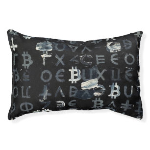 Symbols of Bitcoin (Style: 4) Pet Bed