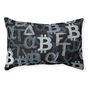 Symbols of Bitcoin (Style: 6) Pet Bed