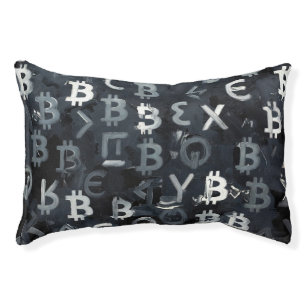 Symbols of Bitcoin (Style: 7) Pet Bed