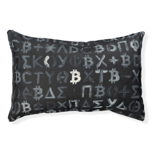 Symbols of Bitcoin (Style: 9) Pet Bed