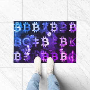 Symbols of Bitcoin (Style: Miami Purple - 2) Doormat