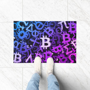 Symbols of Bitcoin (Style: Miami Purple - 3) Doormat