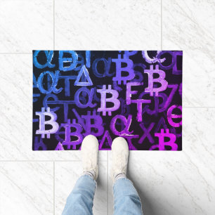 Symbols of Bitcoin (Style: Miami Purple - 6) Doormat