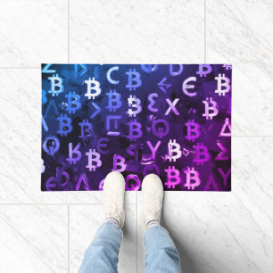 Symbols of Bitcoin (Style: Miami Purple - 7) Doormat