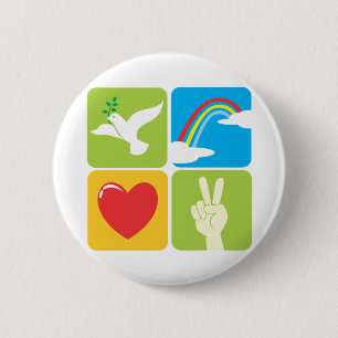 Symbols of Faith Hope Love and Peace Pinback Button