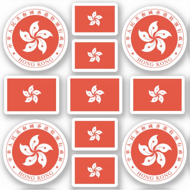 Symbols of Hong Kong / coat of arms and flag Sticker (Front)