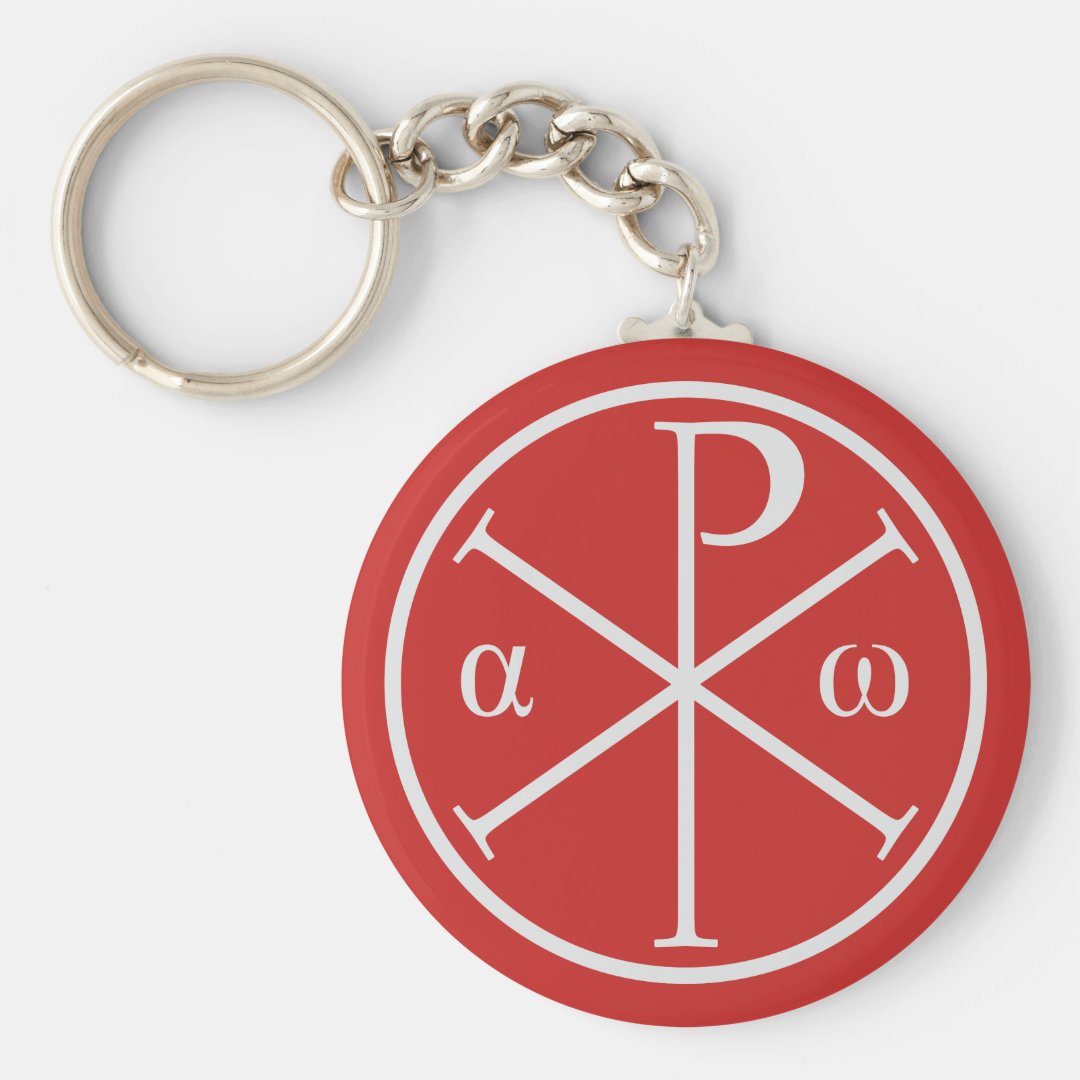 Symbols of Jesus Christ: Chi-Rho, Alpha and Omega Keychain | Zazzle