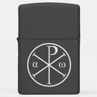 Symbols of Jesus Christ: Chi-Rho, Alpha and Omega Zippo Lighter