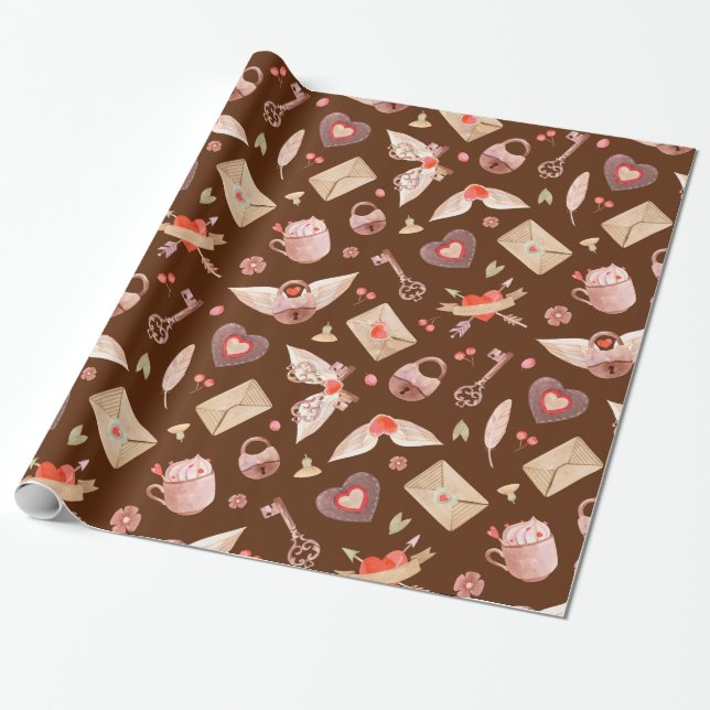 Symbols of Love  Wrapping Paper (Unrolled)