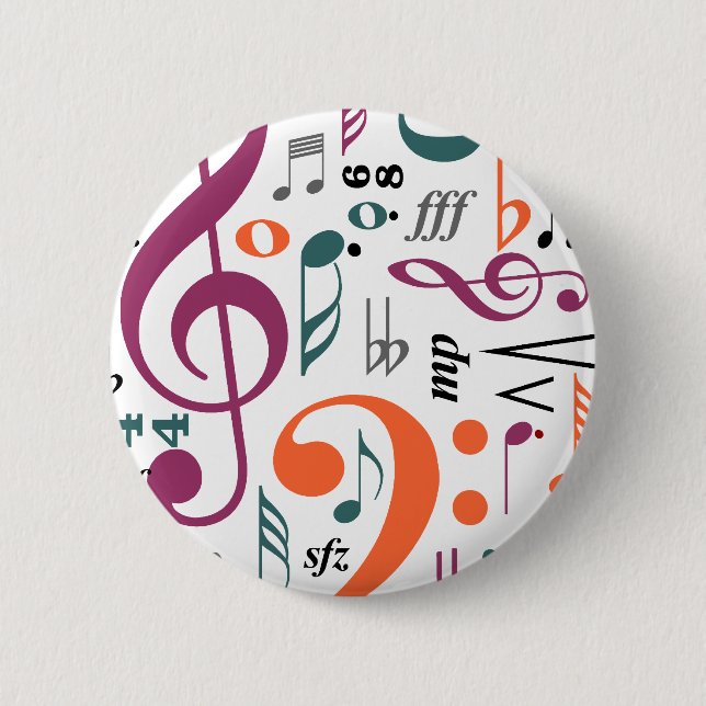 Symbols of Music Button (Front)