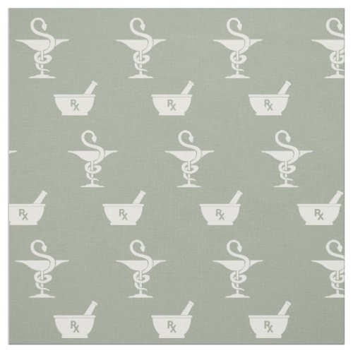 Symbols of Pharmacy Grey Fabric