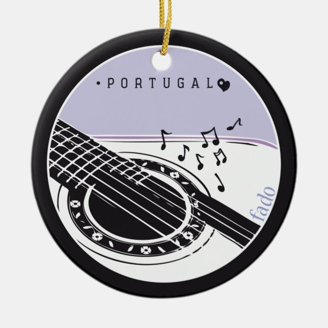Symbols of Portugal - FADO Ceramic Ornament (Front)