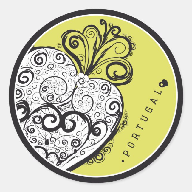 Symbols of Portugal - Filigree Filigrana Classic Round Sticker (Front)