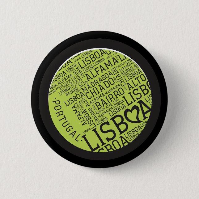 Symbols of Portugal - Lisbon Lisboa Button (Front)