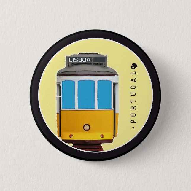 Symbols of Portugal - Lisbon Tramway Button (Front)