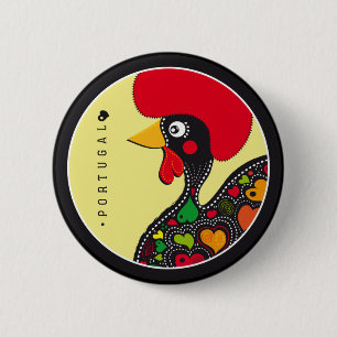 Symbols of Portugal - Rooster Pinback Button